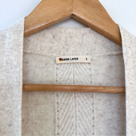 Marine Layer Oatmeal Mae Cardigan Wool Cashmere Blend - Picture 7 of 15